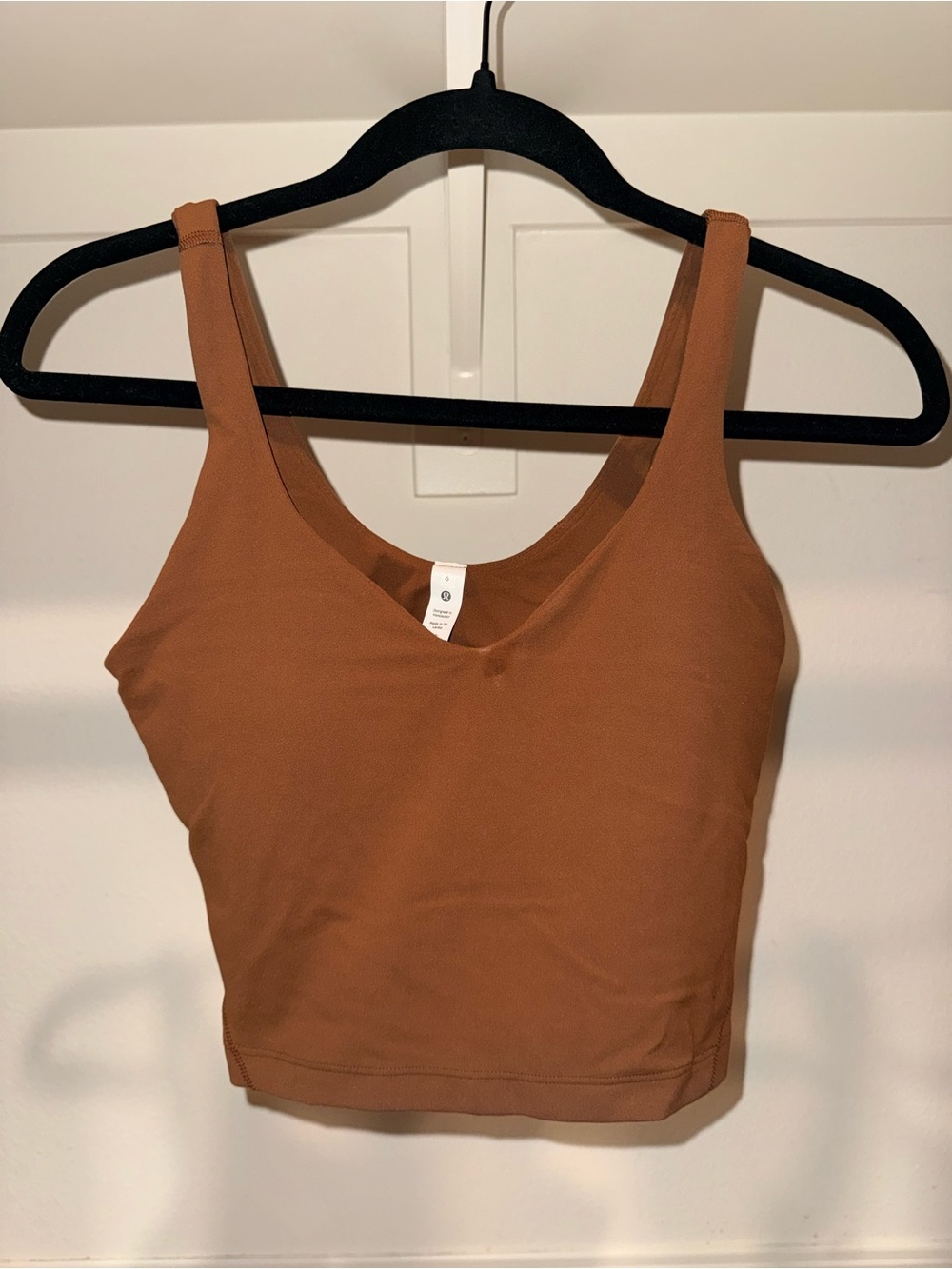 lululemon athletica Rust Brown V-Neck Crop Tank